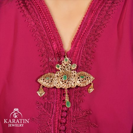 Gold Rosette Brooch for Women