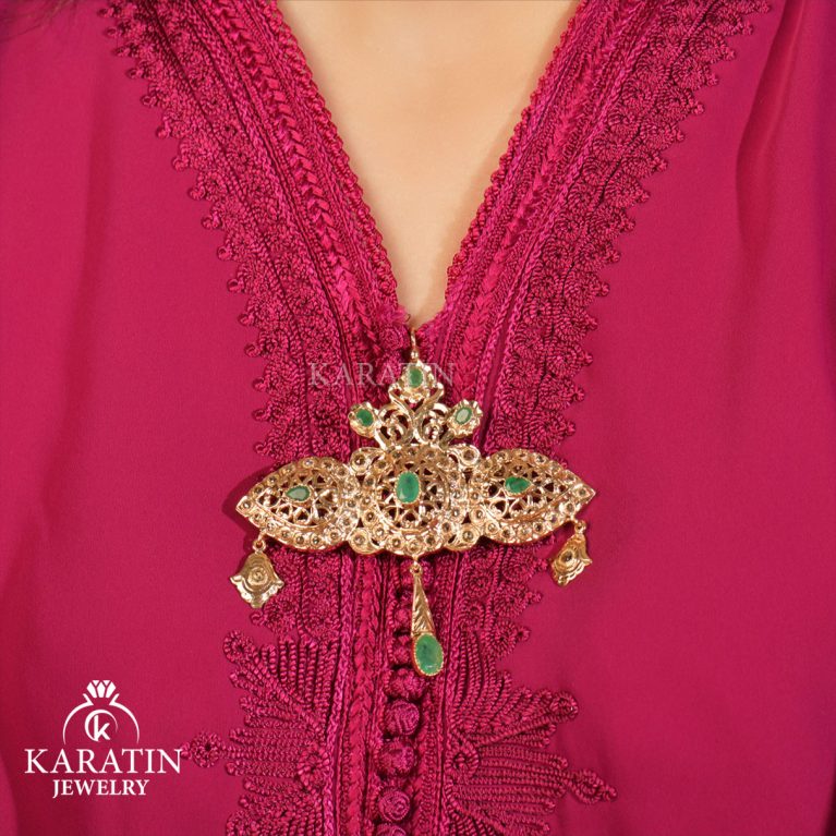 Gold Rosette Brooch for Women