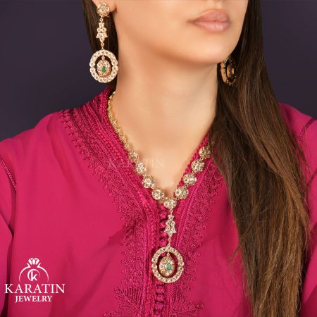 Gold Rosette Jewelry Set for Women