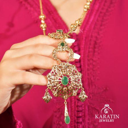 Gold Rosette Long Necklace (Sautoir)