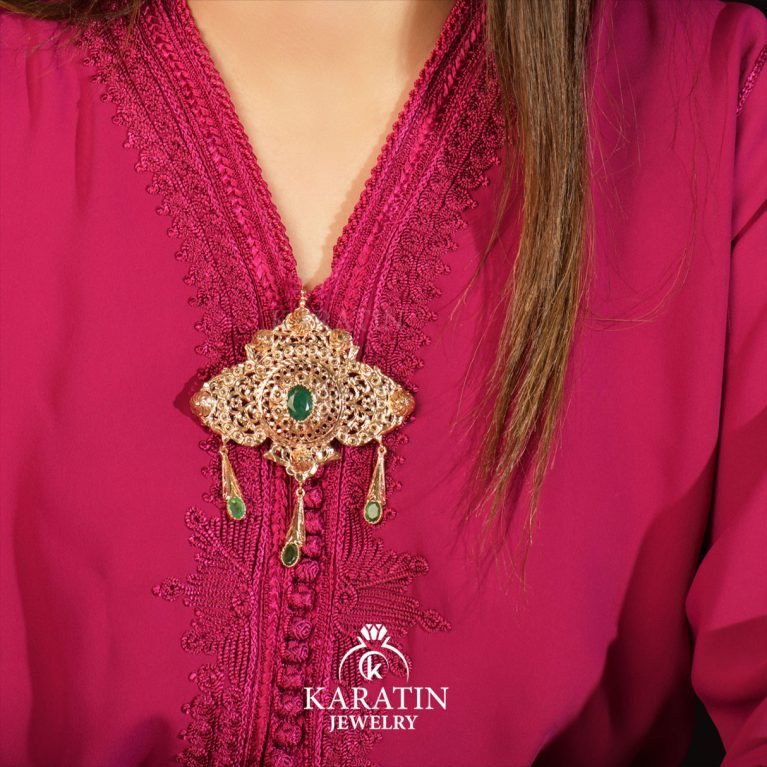 Gold Rosette Brooch for Women