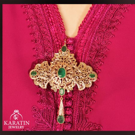 Gold Rosette Brooch for Women